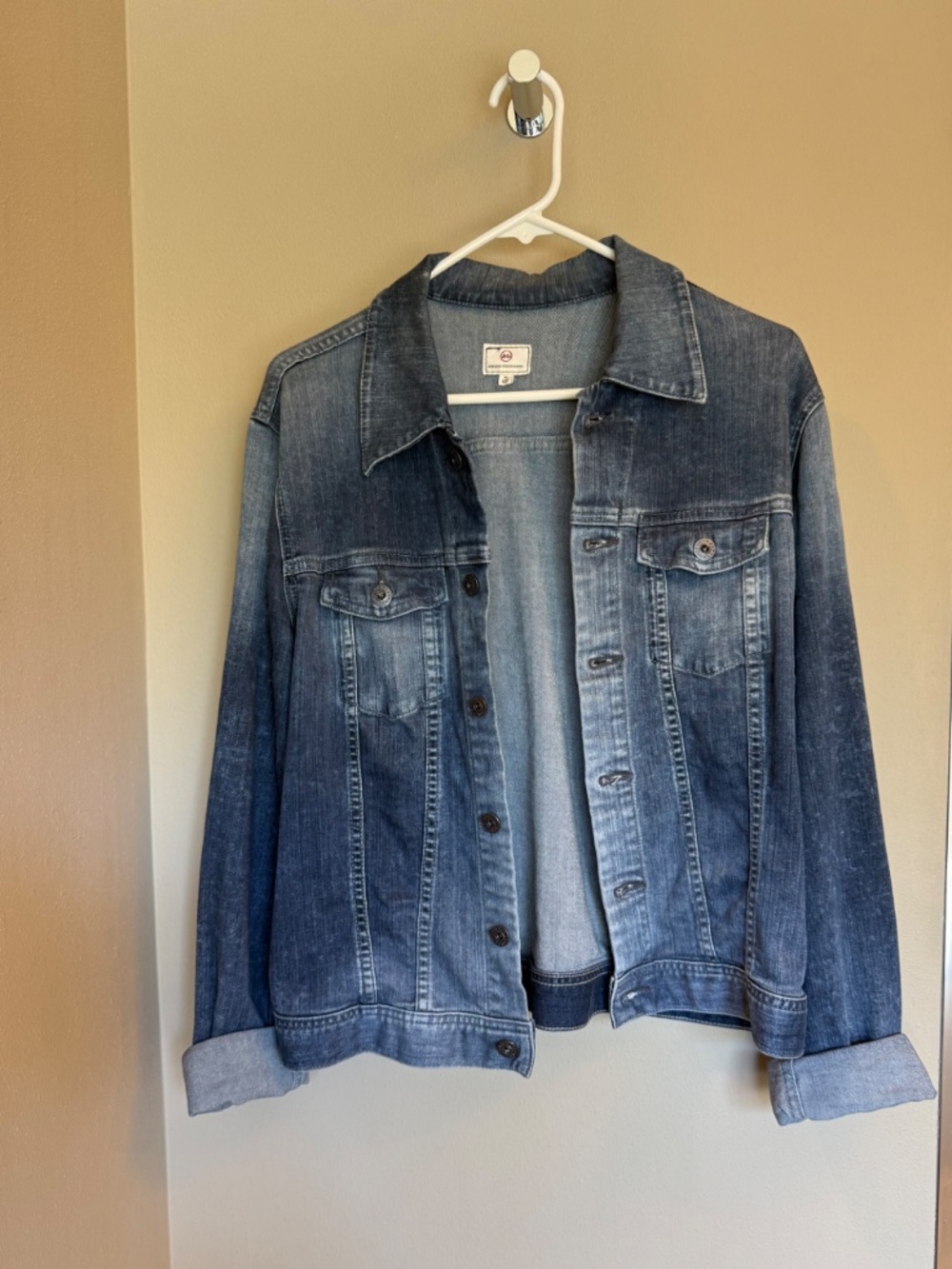 AG Adriano Goldschmied Robyn Denim Trucker Jacket Blue Wash Size XL